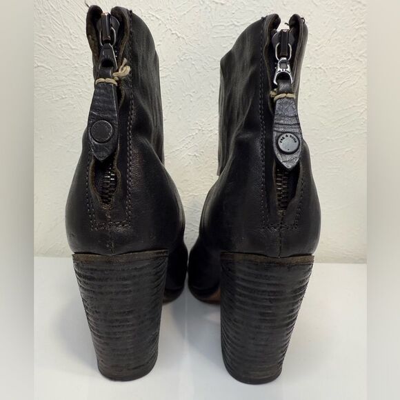 Rag & Bone Newbury Black Leather Booties Size 7.5 Block Heel - Picture 6 of 9